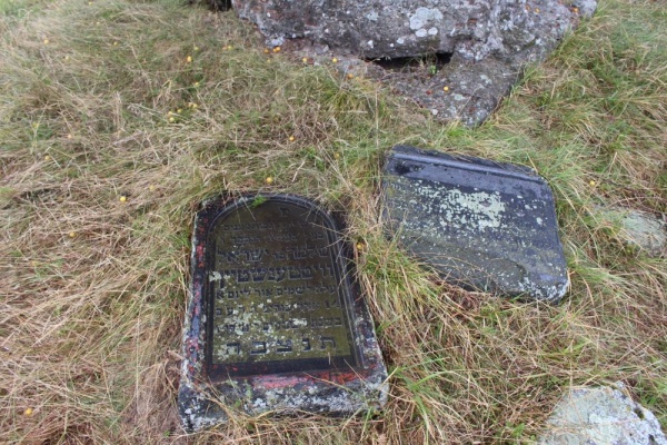 Частини надгробків на єврейському цвинтарі в Пружанах