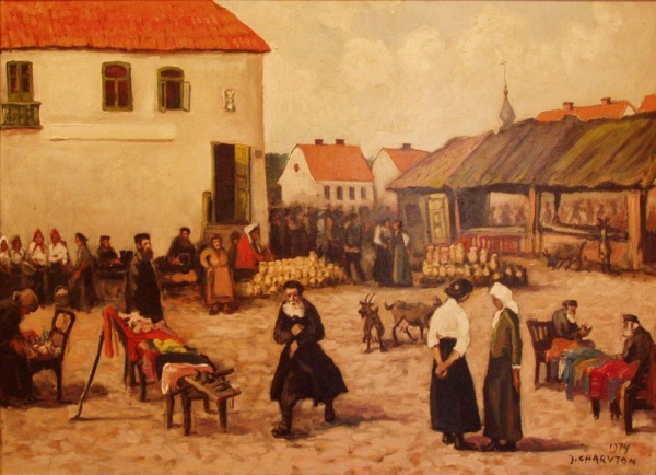 [Market in Siemiatycze in the interwar period]