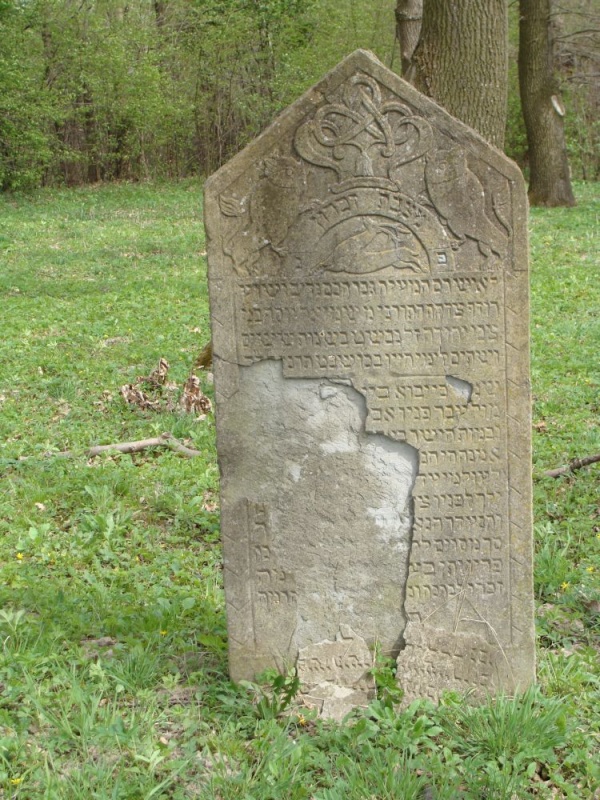 Macewa na cmentarzu żydowskim w Wielkich Oczach