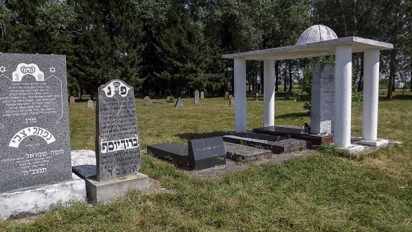 Renovated matzevot at the Jewish cemetery in Radun