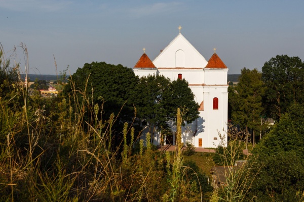 Novogrudok. View of Transfiguration Roman Catholic Church from the Castle Hill