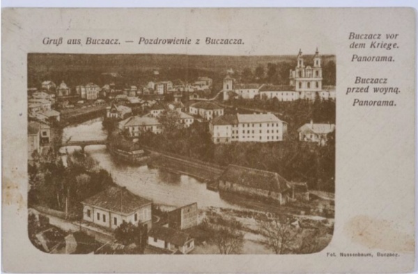 Pozdrowienie z Buczacza, Buczacz przed woyną, panorama, fot. Nussenbaum